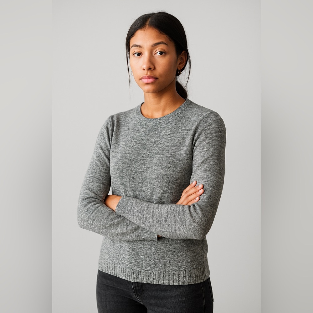 H&M Heather Green Crew Neck Women's Sweater